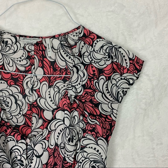 guess jeans xs pink and white silk floral abstract blouse - Picture 11 of 16